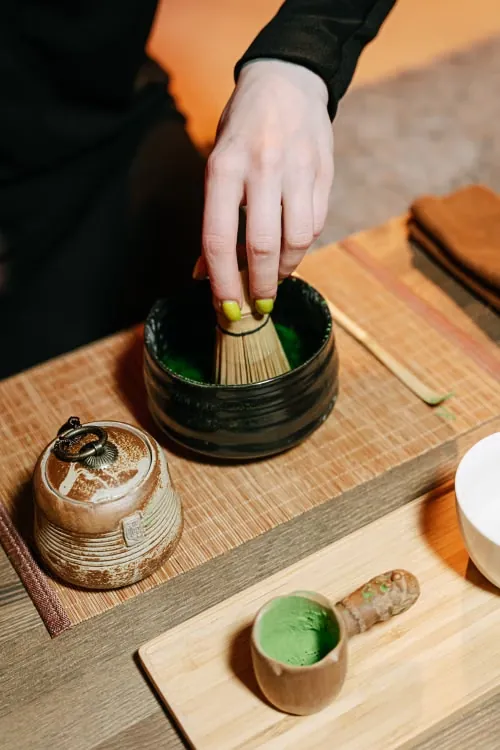 Preparing matcha during a private tea ceremony